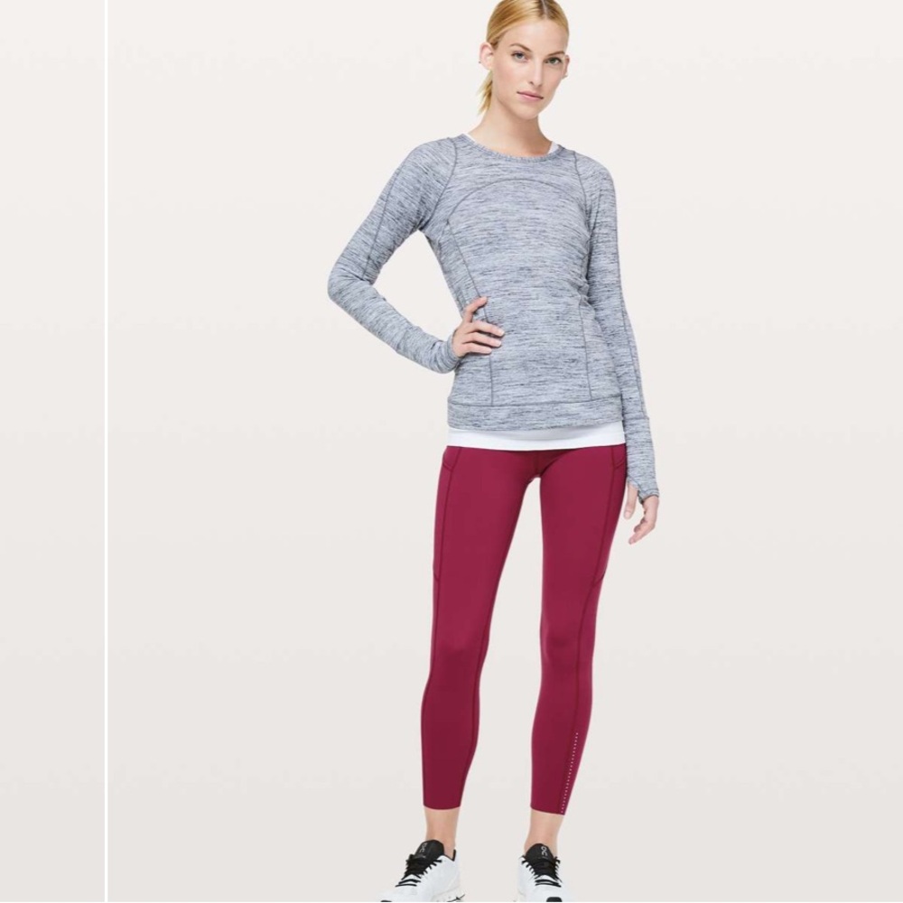 Lululemon Fast & Free 7/8 Tight II *Nulux 25" Color: Star Ruby Size: 6 - Picture 2 of 16